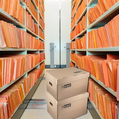 D.RECT 6 Stück Archivbox 2100 Lagerbox 431x333x294mm Klappdeckelbox Archivschachtel Aktenkarton Braun