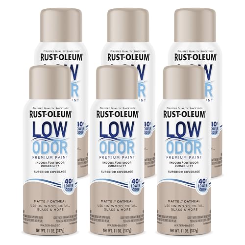 Image of Rust-Oleum Low Odor Premium Spray Paint, 11 oz, Matte Oatmeal, 6 Pack