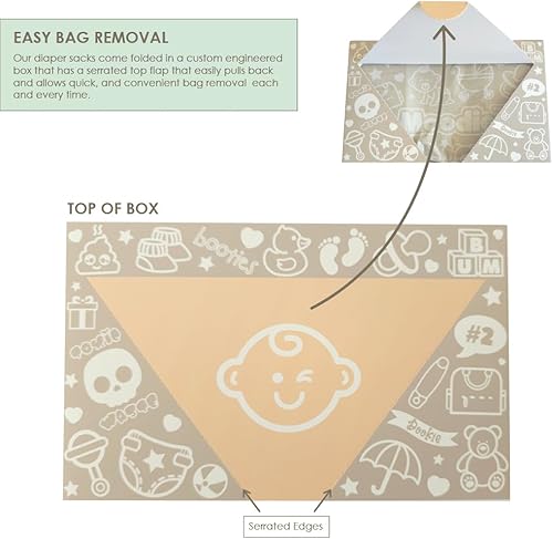 Miniatura 5 de Nuevos sacos de pañales desechables para bebé (220 bolsas en total) 7.5 x 15 pulgadas  Bolsas de pañales desechables fáciles de atar con aroma