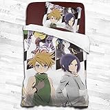 Größe: 139,7 x 21,3 cm SJPillowcover Digimon Adventure Bettwäsche-Set mit Kopfkissenbezügen und Bettdeckenbezug, 140 x 203 cm, 2-teilig