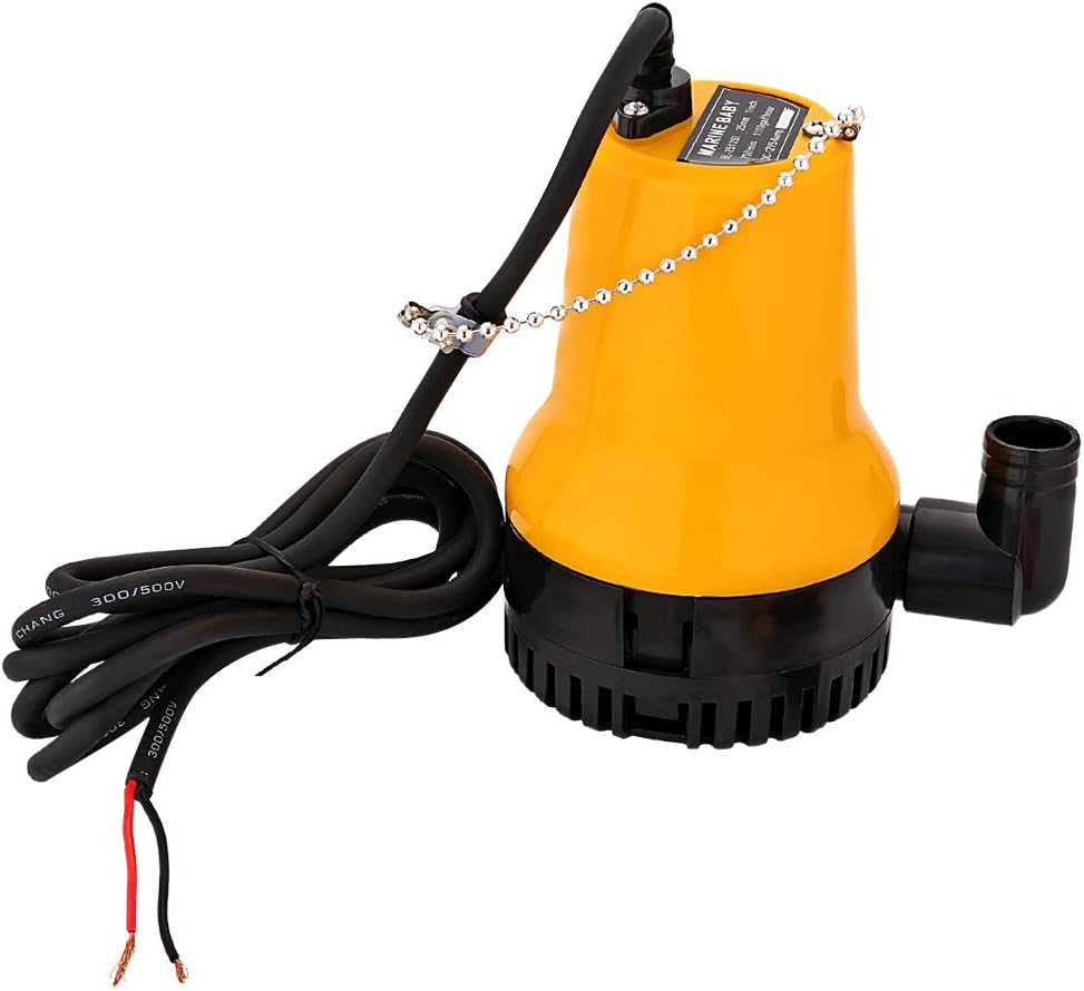 EXLECO Bilge Pump DC 24V 50W 4200L/H Mini Pump Submersible Immersible for Clear Dirty Swimming Pool Pond and Agricultural Irrigation Portable Water Removal Pump