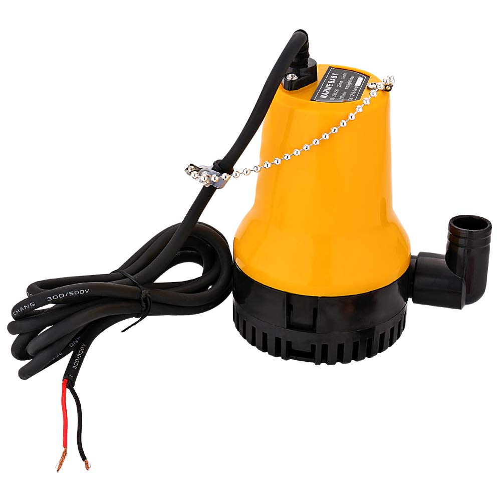 EXLECO Bilge Pump DC 24V 50W 4200L/H Mini Pump Submersible Immersible for Clear Dirty Swimming Pool Pond and Agricultural Irrigation Portable Water Removal Pump