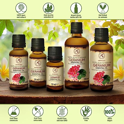 Geranium Olie Essentiële Olie 50ml - 100% Puur & Natuurlijk - Aromatherapie - Geurolie - Geurverspreider - Ontspanning - Toevoegen aan Bad & Cosmetica - Massage - Wellness - Aroma Lamp Of Elektrische Diffuser - Afbeelding 5