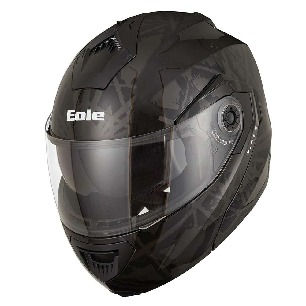 EOLE Klapphelm RIFLE Schwarz – ECE R 22.06 zugelassen – Größe L (59-60cm) – ABS-Schale