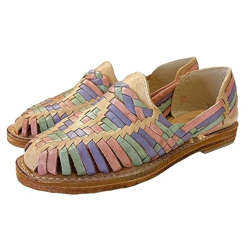 Huaraches en cuir Chaussures artisanales mexicaines, fabriquées à la main au Mexique, Multicolore Morelia, 40 EU
