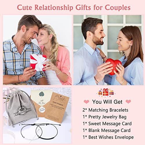 D Dongjiangjin Gift Pinky Promise Bracelet for Couples Soulmate Best Friends Matching Distance Relationship Gifts for Women Men