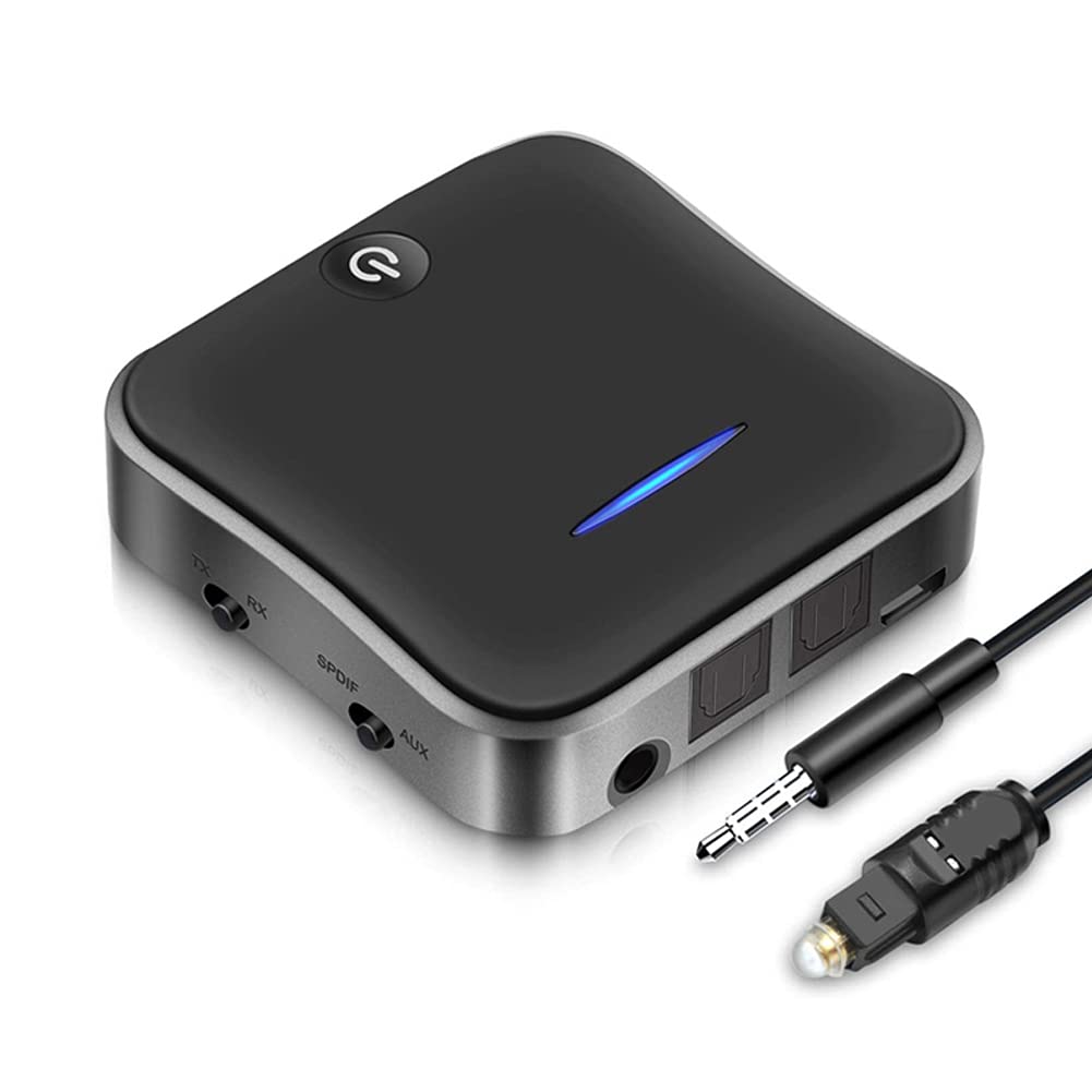 Transmisor de Audio Bluetooth 5.0 Receptor Inalámbrico HD Óptico Toslink Aux/RCA y Amplificador Adaptador óptico Adecuado para TV/Auriculares