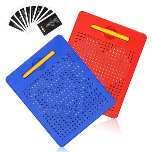 2 pizarras magnéticas para niños, juego magnético con bolas y lápiz magnético, pizarra mágica, tablero de dibujo educativo, juego magnético mágico, juguete portátil, juguete educativo, regalo