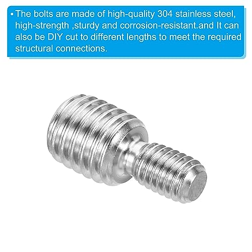 PATIKIL M6x10mm to M10x10mm Double End Threaded Stud Screw Bolt - Image 4