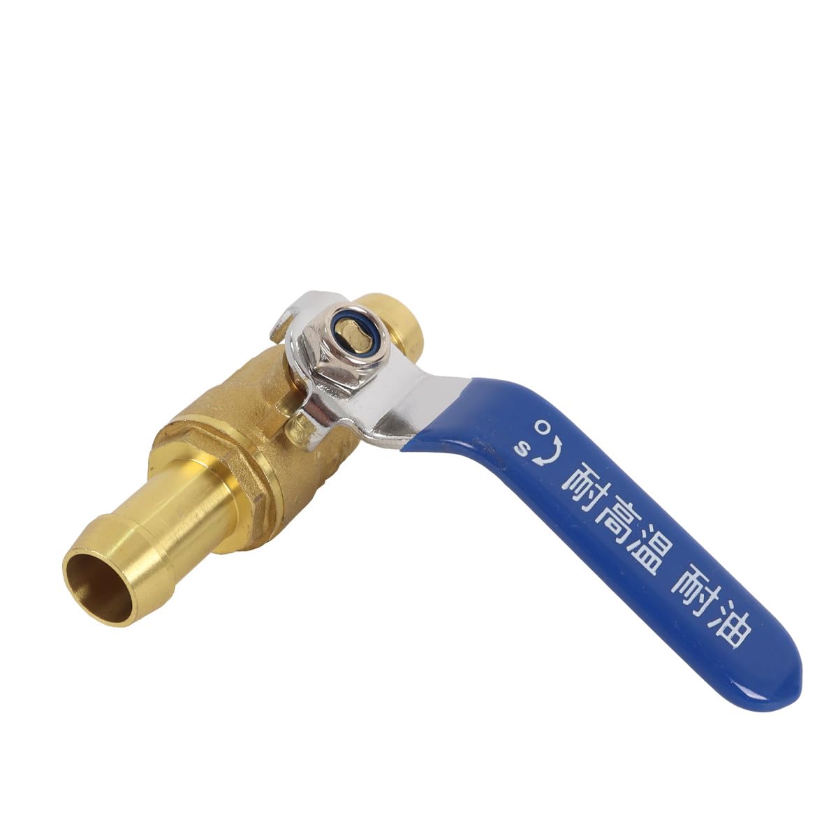 Ludom Lot de 2 vannes à bille d'arrêt à 2 voies de 16 mm, embout droit, vanne à bille en laiton avec poignée de commande à 90° pour conduites d'air, de gaz et de carburant.