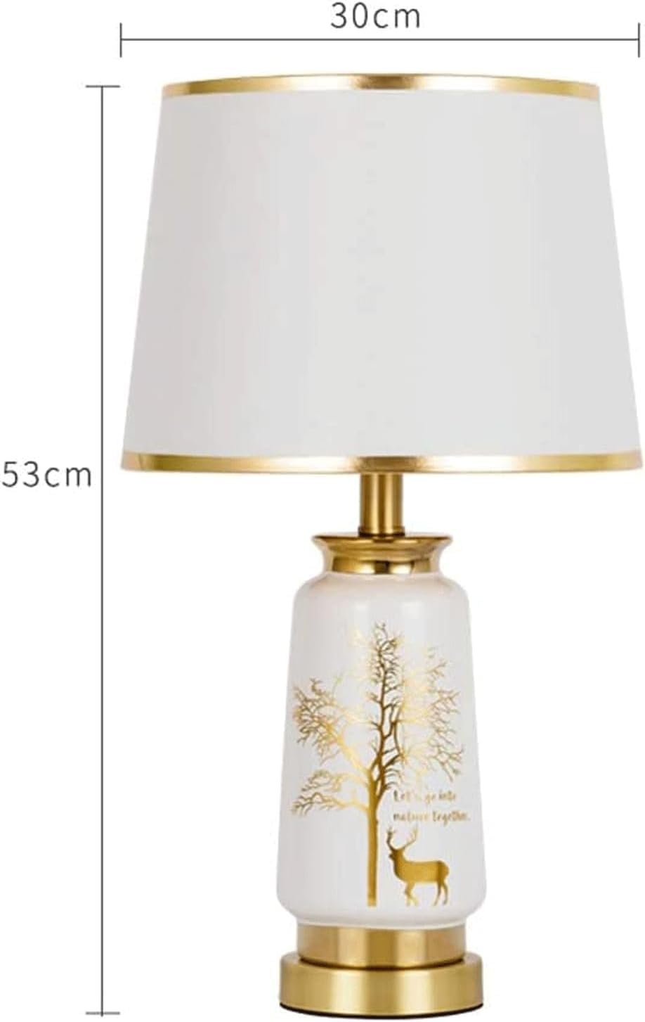 Lampka nocna Ceramiczna Lampa Stołowa Nowoczesna Lampa Nocna Klosz Z Tkaniny Lampka Nocna Do Salonu Sypialnia lampa stołowa (Color : Grün, Size : 30 * 53cm)