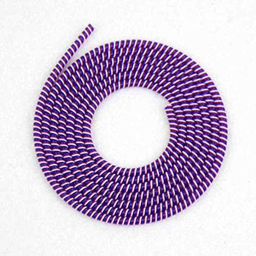 The Thrift Store Ultimate Cable Protector | Spiral Triple Colour 1.5 Meter / 150 cm | Plastic Cord Wire Charger Winder for iPhone and Android Charging Cables (Metallic Purple)