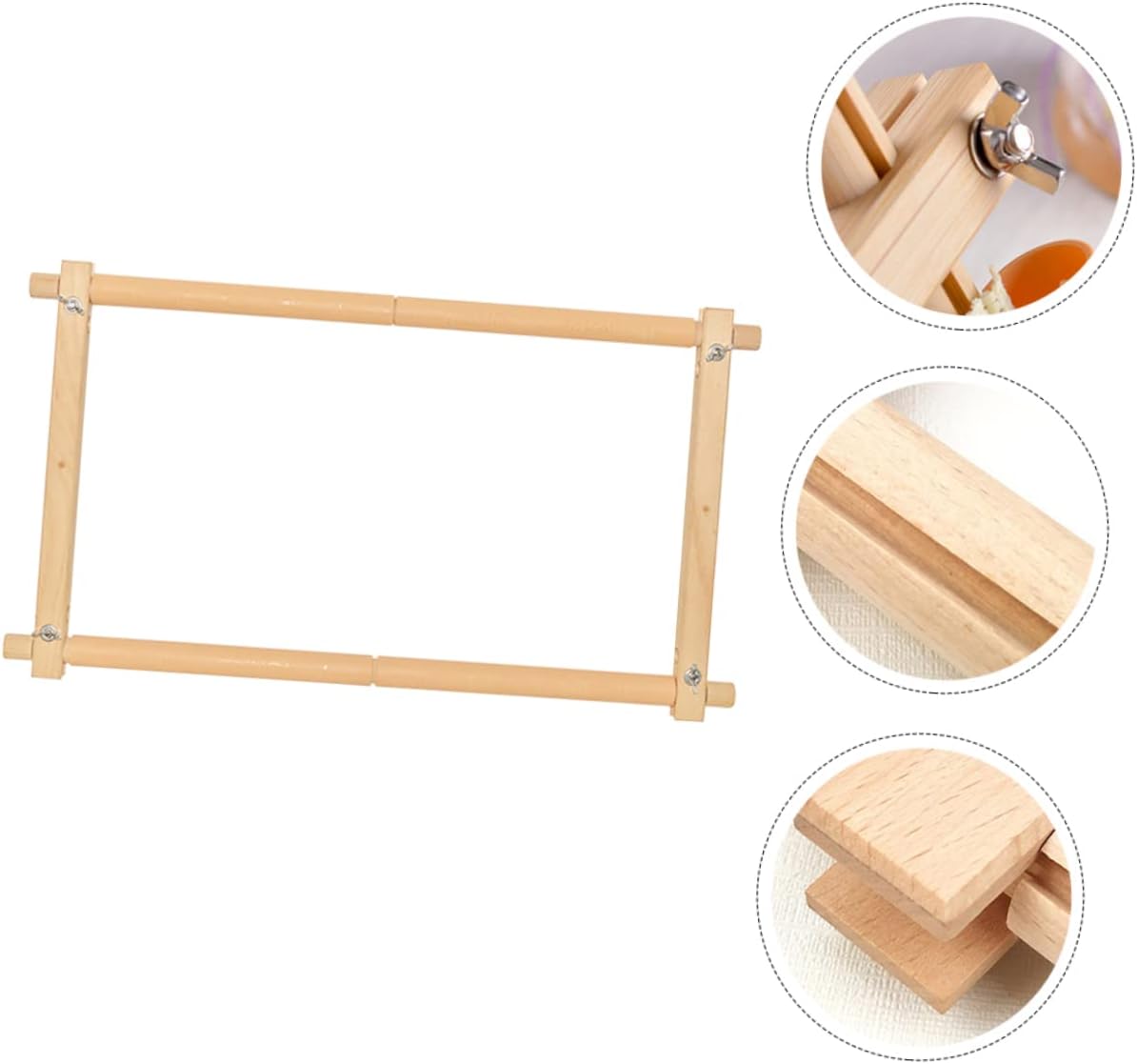 Veemoon 1set Wooden Cross Stand Compact Embroidery Tapestry Frame for Easy Use and Storage for Crafting and Sewing Projects