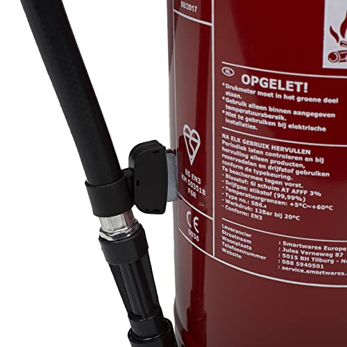 Smartwares Schaum-Feuerlöscher - 6 L - für AB-Brände - geeignet für Büro und Zuhause - inkl. Halterung - 10.015.05