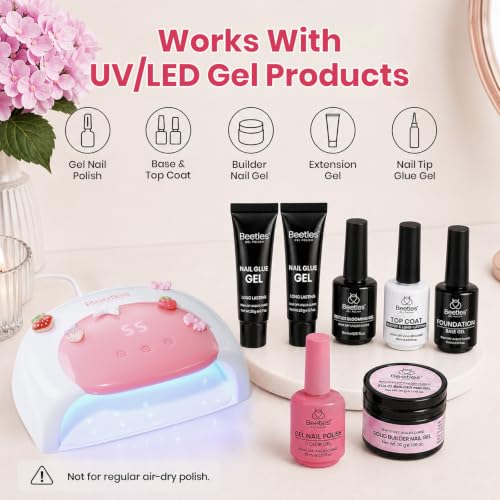 Image of Beetles UV Nail Lamp, Digital Display 3 Timer Gel Nail Light, Candy White