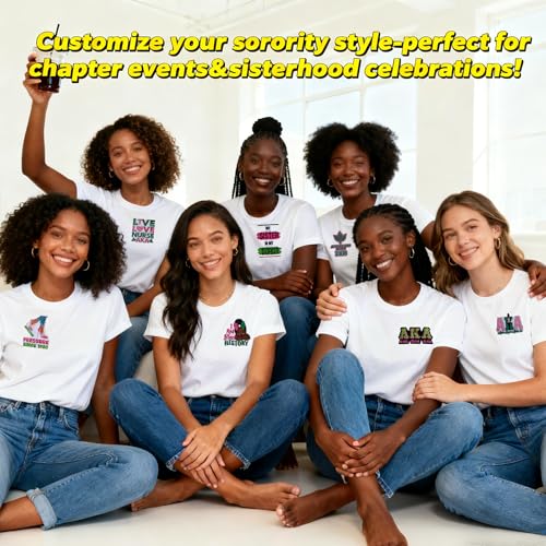 Xandova 21 Pcs Sorority Iron on Patches, AKA Sorority Embroidered Applique Sew on Patches for Clothes Hats Backpacks Jackets T-Shirt — view 6