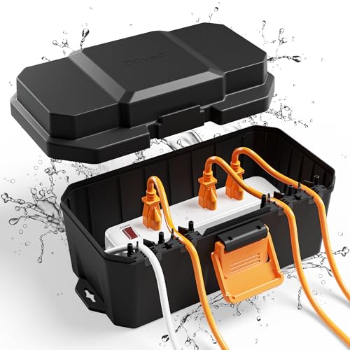 Diivoo DI-WCB05-BK-A302 Medium Outdoor Electrical Box Waterproof, Ip54 Weatherproof Extension Cord Cover cover