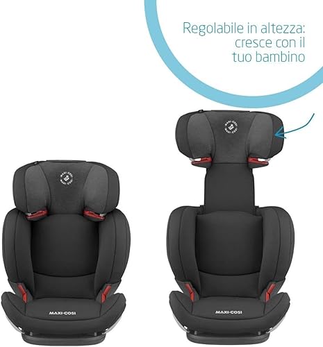 Maxi-Cosi RodiFix AirProtect Seggiolino Auto 15-36 kg, 3.5-12 Anni, ISOFIX, Reclinabile, con Poggiatesta e Schienale Regolabili, Protezione Laterale Extra, colore Authentic Black