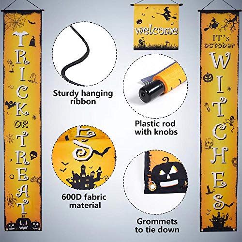 Halloween Door Decorations Banner,Halloween Home Decor For Front Door,Halloween Party Decorations Outdoor Indoor Trick Or Treat Banner Welcome Sigh #TOP4