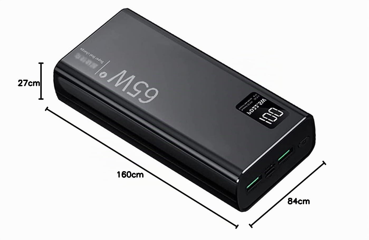 Caricabatterie Portatile 65W 50000Mah Power Bank, PD 20W QC3.0 Batteria Esterna A Ricarica Rapida con Display A LED, Caricabatterie di Emergenza per Cellulari E Altro,50000Mah,30000mah