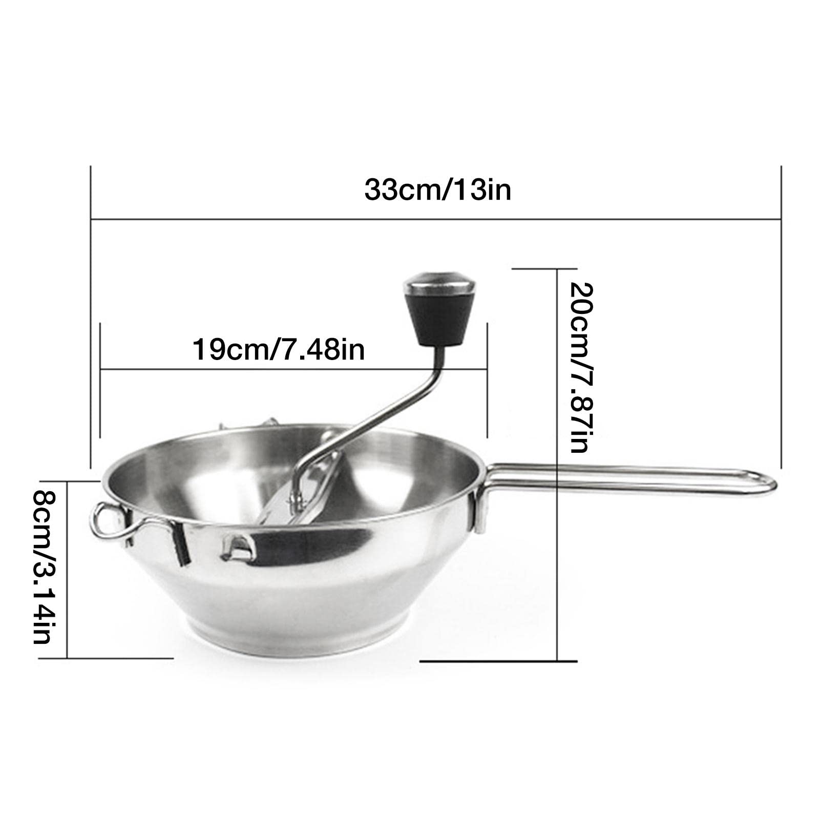 Molinillo de alimentos para bayas | Molinillo de alimentos para bebés de acero inoxidable, molinillo giratorio de acero inoxidable para alimentos para bebés, puré de manzana, puré de papas A/a