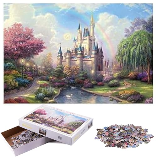1000-Piece 3D Puzzle Cinderellas Rainbow Castle | Educational Jigsaw Toy for Kids & Adults | DIY Castle Model | Unisex Gift for Ages 6+ | STEM Learning Puzzle