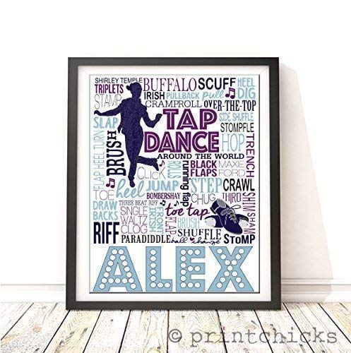 Miniatura 3 de Tap Dance Personalized Typography Print - PrintChicks Dancer Custom Poster Wall Art Decor