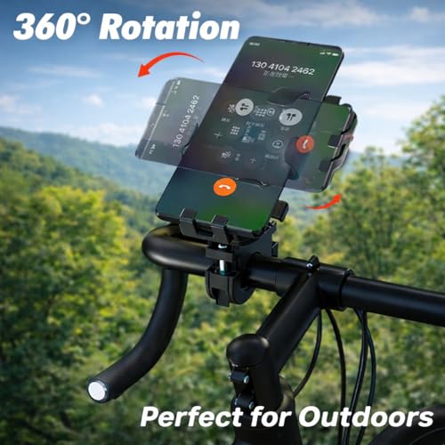 Image of MotoPro K3 Universal Bike & Motorcycle Phone Holder | Handlebar Mount with Secure Grip | Anti-Slip Adjustable Clamp | Mobile Stand for All Smartphones | Black