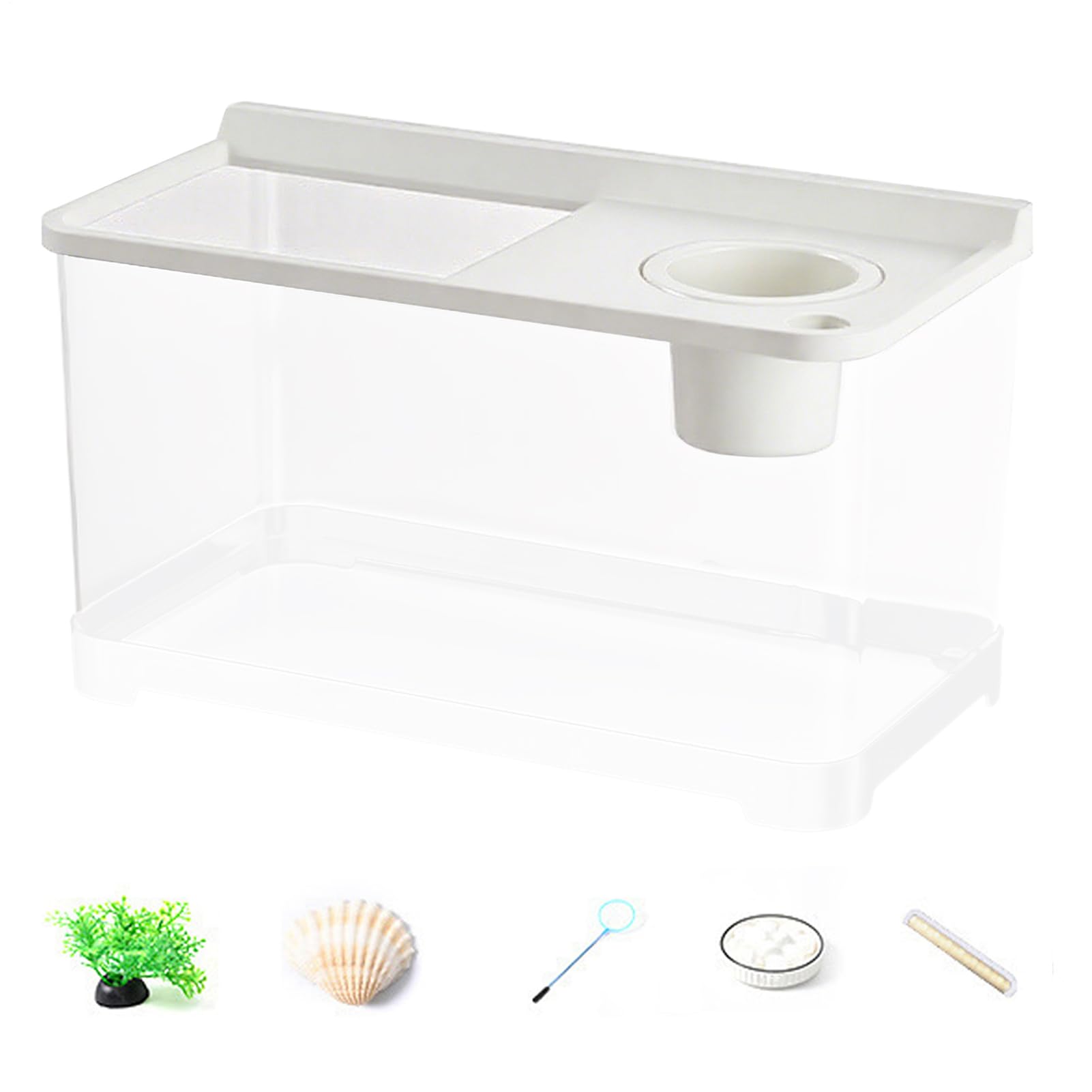Aquarium pour Betta avec Éclairage LED 3 Couleurs - Bocal À Poissons Décoratif pour Bureau