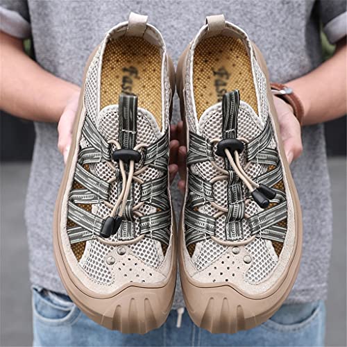 Men Sandals Plus Size Hollow Beach Shoes Comfortable Outdoor Walking Shoe for Man Hole Shoes Casual 38-48(Gray,39 Code)4