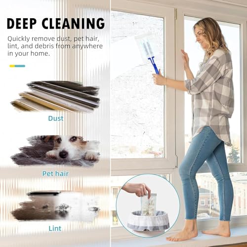 Image of 30 Counts Disposable Duster Refills Bulk Heavy Duty Duster Refills Blue Replacement Heads,Unscented