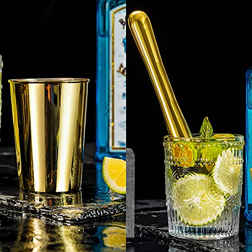 Soing 24-Piece Cocktail Shaker Set,Perfect Home Bartender Kit For Drink Mixing,Stainless Steel Bar Tools With Stand,Velvet Carry Bag & Recipes Cards Included (Gold) #TOP2