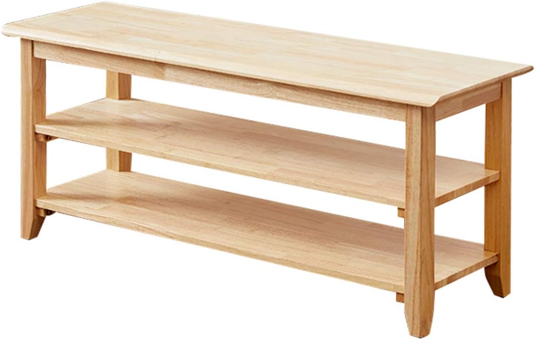 OGCAU Shoe Bench Entryway with Storage Bench for Bedroom, Ottoman, 2 Tier, Shoe Rack Organizer for Door, Good Load Bearing, Ideal for Entryway Hallway Living Room and Corridor(Natural 39.4") : Home & Kitchen