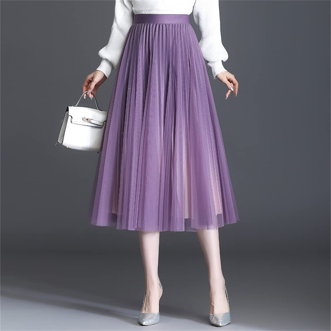 Gonne Lunghe Tutu in Rete da Donna Gonne Elastiche a Vita Alta Elastiche per Ragazze Gonne a Pieghe Bohémien