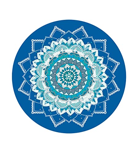 Keolorn Round Meditation Pilates Yoga Mat Suede With Natural Rubber Large Yoga Mat Non-Slip Base Thick Yoga Mat Suitable For Meditation, Stretching,Yoga Fitness Exercise, Home And Outdoor 140Cm Diameter #TOP23