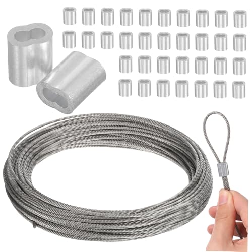 Câble en acier inoxydable 30m Cabilock avec manchons pour treillis