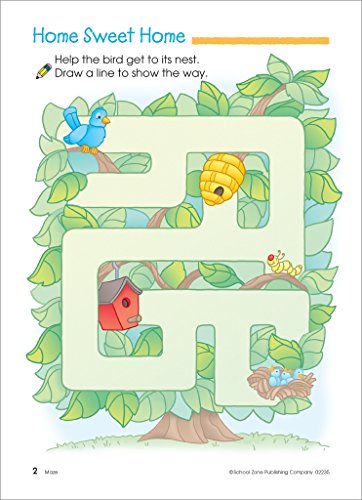 School Zone - Preschool Basics Workbook - 64 Pages, Ages 3 To 5, Colors, Numbers, Counting, Matching, Classifying, Beginning Sounds, And More (School Zone Basics Workbook Series) #TOP2