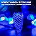 HLO Lighting Set of 25 Blue C9 Faceted LED Christmas Light Bulbs for Indoor & Outdoor Use | Durable Replacement Bulbs