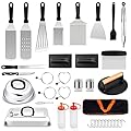 Leonyo Griddle Accessories Set of 26, Stainless Steel Grill Accessories Set with Metal Spatula, 2 Melting Domes, Burger Press, Professional Outdoor Grilling Tool for Cast Iron Flat Top Teppanyaki BBQ