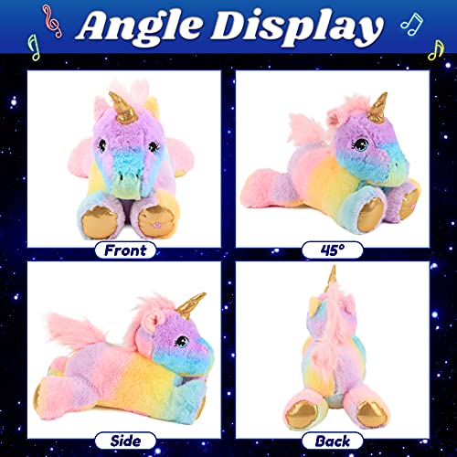 Cuteoy Musical Plush Unicorn Stuffed Light Up Led Animal Night Toys Lights Singing Glow In The Dark Lullabies Birthday Gifts For Kids Sing Songs, 13'' #TOP5