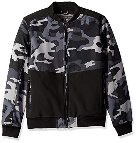 Urban Republic Mens Soft Shell Bonded Polar Fleece JKT, Black, S