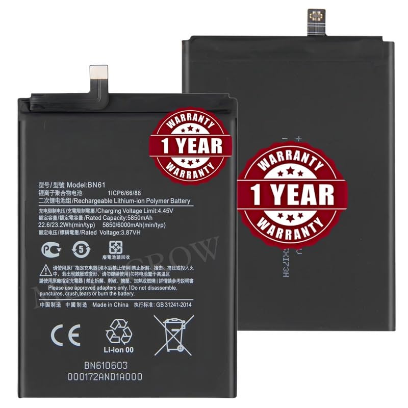 Image of Original BN61 Battery Compatible for Xiaomi Poco X3 - (6000mAh) - 1 Year Warranty JK1