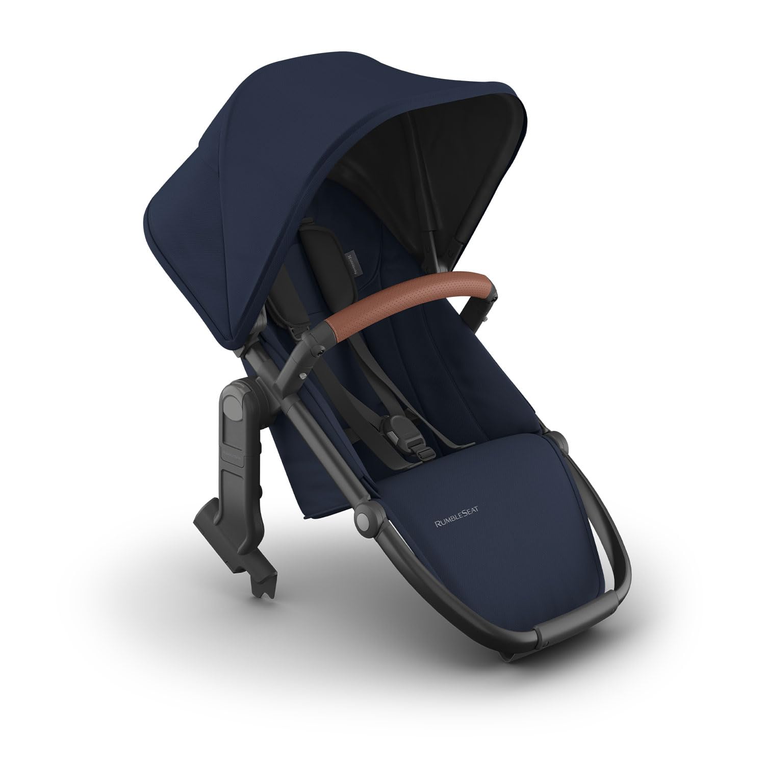 UPPAbaby RumbleSeat V3 Second Lower Seat - Compatible with Vista V2 and Vista V3 - All-Weather Seat + Magnetic Buckle – Adapters Included - Noa (Navy/Carbon Frame/Saddle Leather)