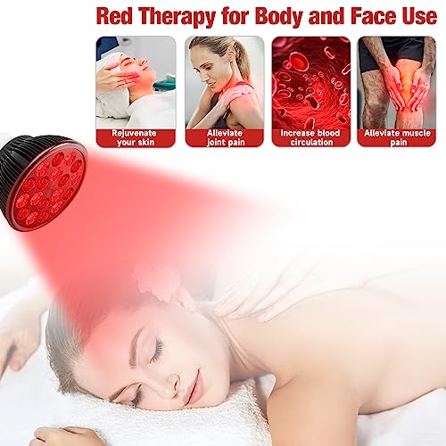 Aumtrly Red Light Therapy Bulb, Red Light Therapy For Body And Face Use, 18 Leds 660Nm Red And 850Nm Near Infrared Red Light Therapy Lamp Suitable E26 Socket thumb #2