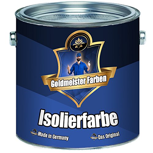 Goldmeister Farben Pintura antimoho en color blanco, aislante especialmente inodoro, barrera de nicotina a base de resina acrílica (1 L)