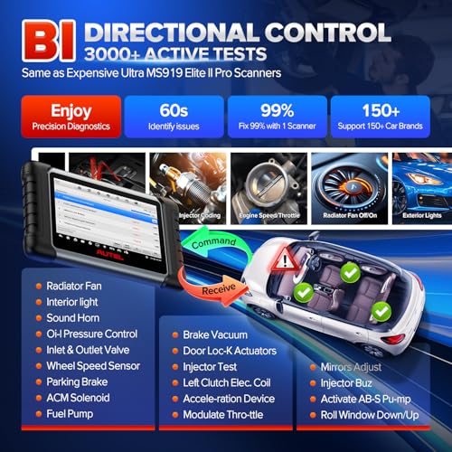 Autel Scanner MaxiCOM MK808BT PRO: 2026 Upgrade of MK808S MX808S MK808Z Bidirectional Diagnostic Tool, 2.0 BT Ver. of MK900 MX900 MK900BT, 3000+ Active Test, 28+ Service, OE All System, FCA, 11 OS - Image 5