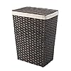 Whitmor rattique laundry hamper with lid and removable liner espresso  urban country home decor