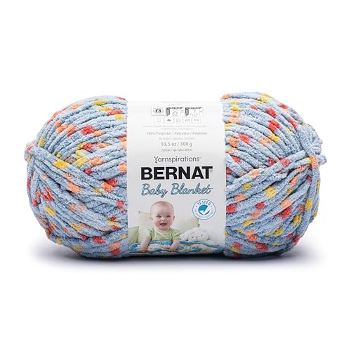 Image of Bernat Baby Blanket Dino Egg DOT Yarn - 1 Pack of 300g /10.5 oz - 100% Polyester - #6 Super Bulky - 220 Yards - Knitting /Crochet