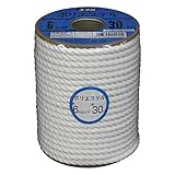 ユタカメイク ポリエステルロープ 6mm×30m 3ッ打 ボビン巻 RS-44 コンパクト 高耐久 巻き取り 結束 作業用 ガイロープ