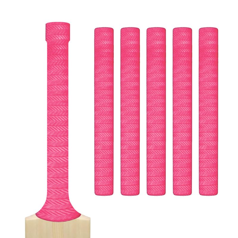Cricket Bat Grips โ Premium Rubber Cricket Bat Grip Tape for Maximum Hold & Shock Absorption (2, Pink, Grooved)